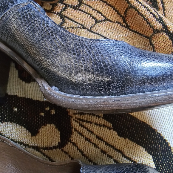 FREEBIRD Randi Reptile Snake Pewter Gray Heeled Leather Shoes - Size 10 NEW FIRM - Picture 4 of 15